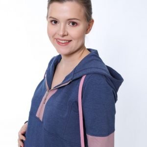 Bluza ciążowa i do karmienia - granat - Błogosławiona