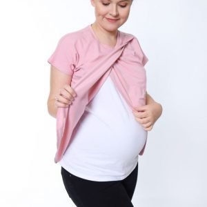 T-shirt ciążowy i do karmienia organic - róż - Błogosławiona